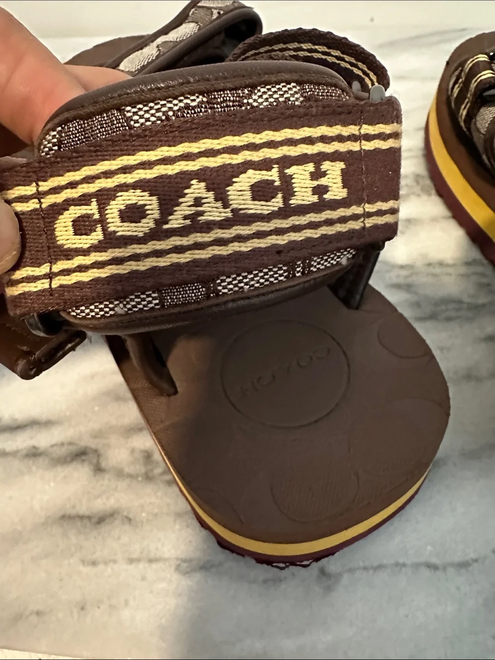 Coach Signature Jacquard Sport Sandals unisex size 9.5